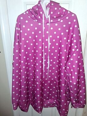 Hot Pink Polka Dot Pullover Hoodie